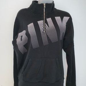 pink half zip sweatshirt
